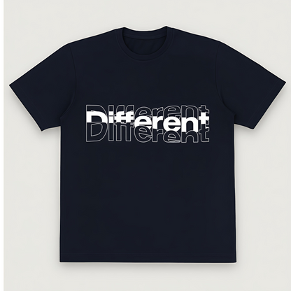 "Different" Unisex Oversized Black Graphic T-Shirt