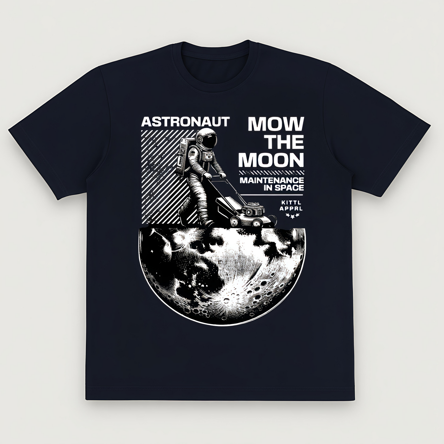 Black “Mow the Moon” Astronaut T-Shirt – Cosmic Streetwear Style
