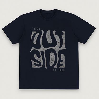 "Think Outside the Box" Unisex Black Graphic T-Shirt