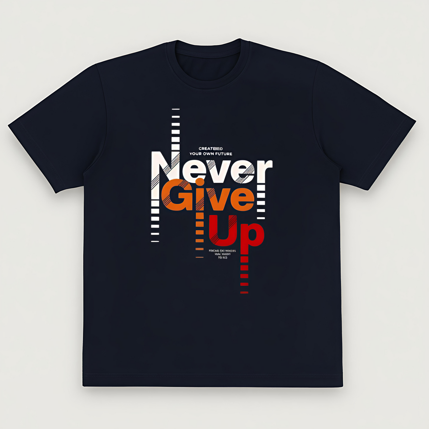 "Never Give Up" Motivational Unisex Oversized Black T-Shirt