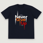 "Never Give Up" Motivational Unisex Oversized Black T-Shirt