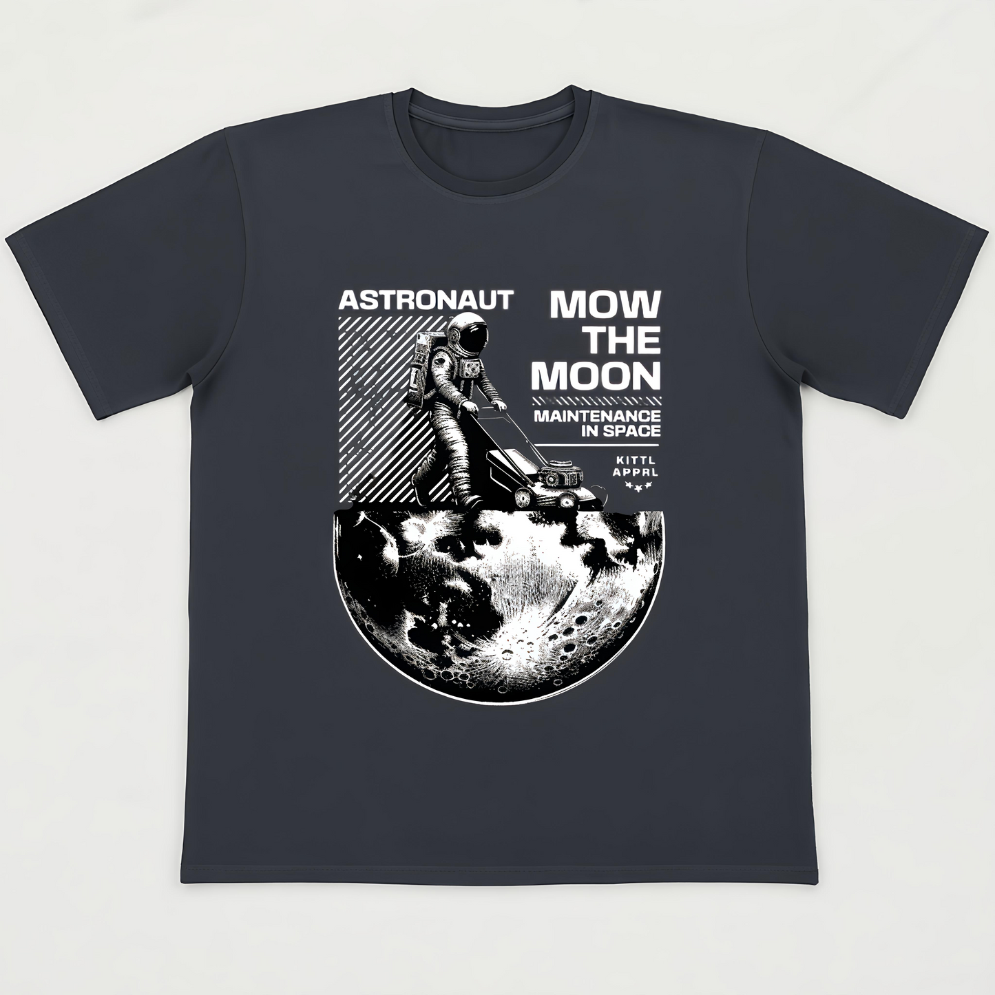 Black “Mow the Moon” Astronaut T-Shirt – Cosmic Streetwear Style