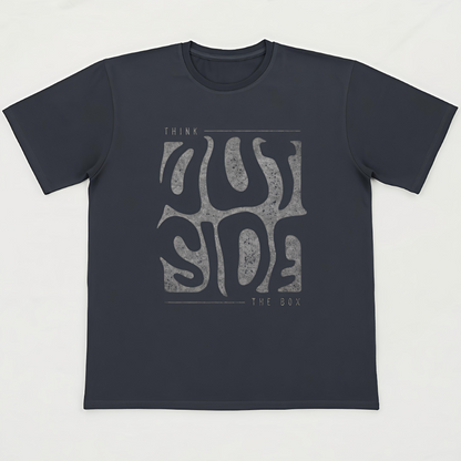 "Think Outside the Box" Unisex Black Graphic T-Shirt