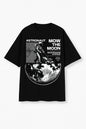 Black “Mow the Moon” Astronaut T-Shirt – Cosmic Streetwear Style
