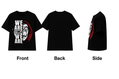 "We Are Who We Are" Unisex Oversized Black Graphic T-Shirt