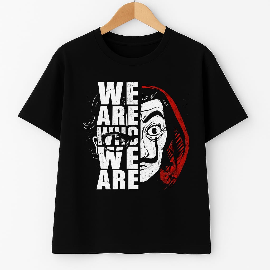 "We Are Who We Are" Unisex Oversized Black Graphic T-Shirt
