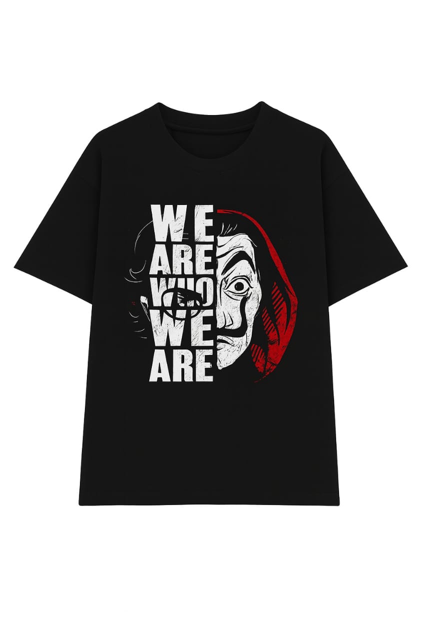 "We Are Who We Are" Unisex Oversized Black Graphic T-Shirt