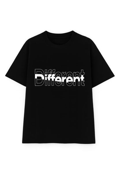 "Different" Unisex Oversized Black Graphic T-Shirt