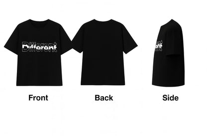 "Different" Unisex Oversized Black Graphic T-Shirt
