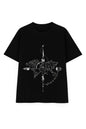 "Explore the World" Compass Map Graphic Oversized Black T-Shirt – Unisex Travel-Inspired Tee