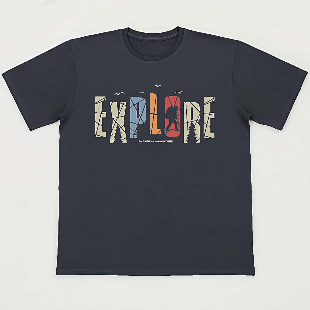 Explore Adventure T-Shirt – Unisex Black Oversized Cotton Tee for Travelers & Outdoor Enthusiasts