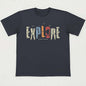 Explore Adventure T-Shirt – Unisex Black Oversized Cotton Tee for Travelers & Outdoor Enthusiasts