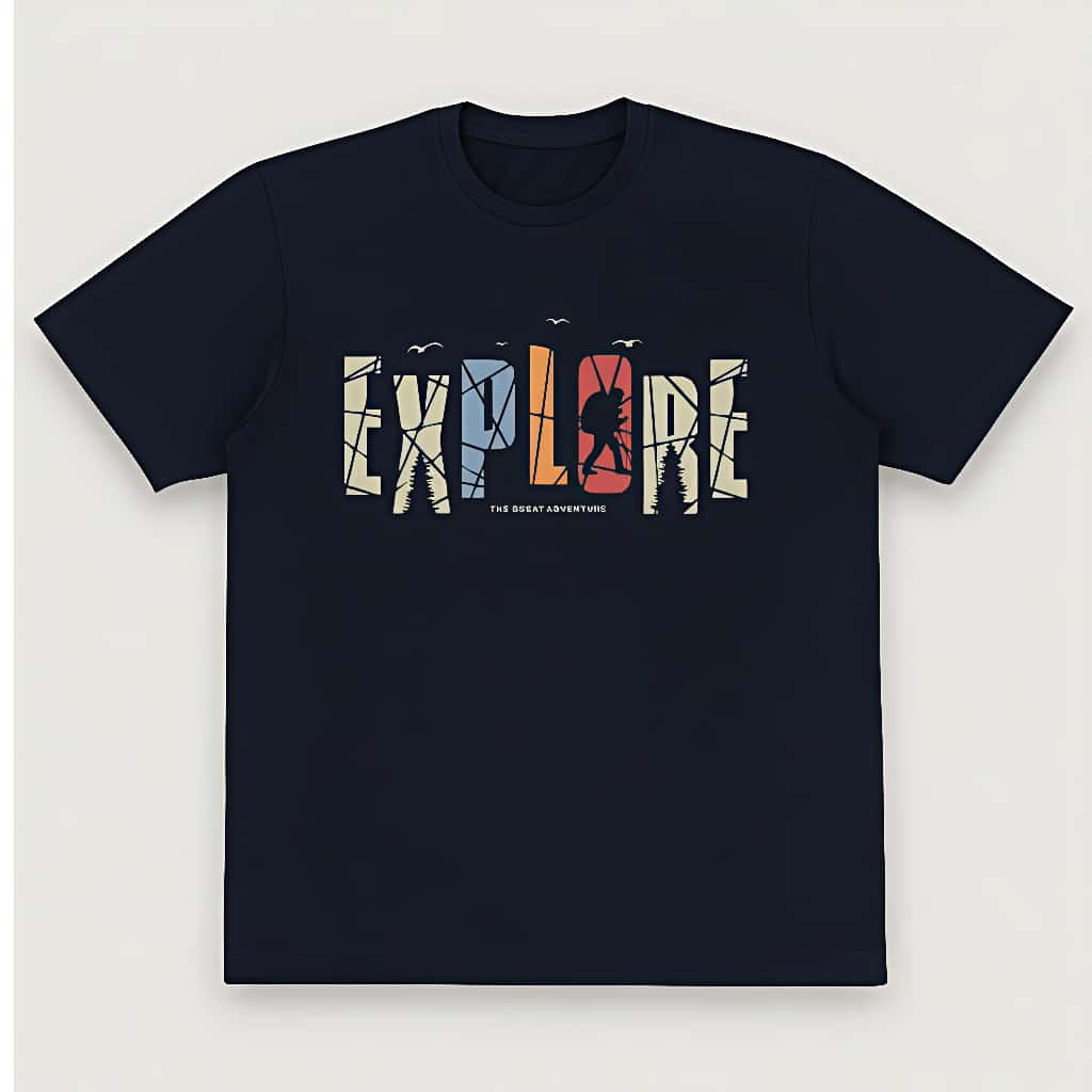 Explore Adventure T-Shirt – Unisex Black Oversized Cotton Tee for Travelers & Outdoor Enthusiasts