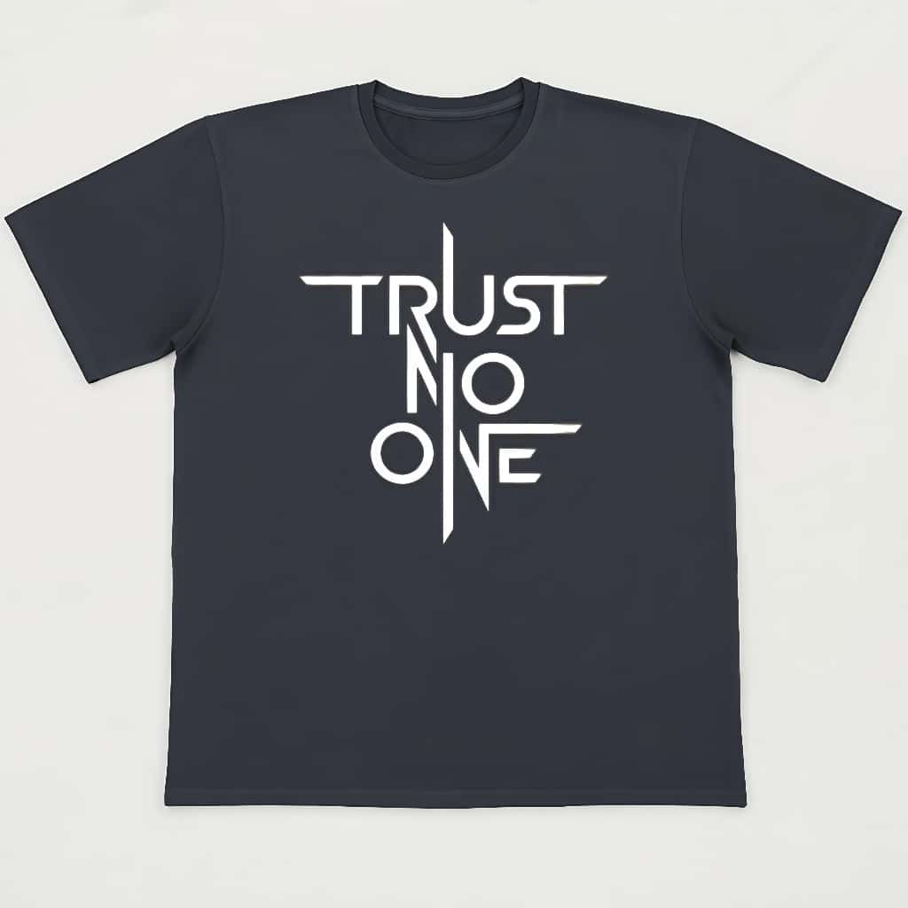 "Trust No One" Bold Typography Unisex Oversized Black T-Shirt