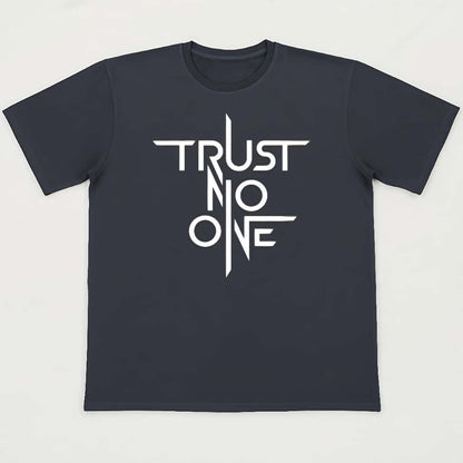 "Trust No One" Bold Typography Unisex Oversized Black T-Shirt