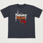 "Never Give Up" Motivational Unisex Oversized Black T-Shirt